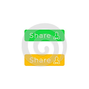 Share buttons for web and apps, vector flat design