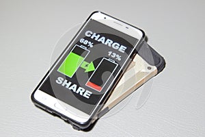 Share charge phones charging each other