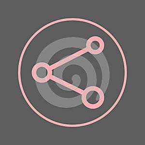 Share circular line icon. Connection round colorful sign. Flat style vector symbol.