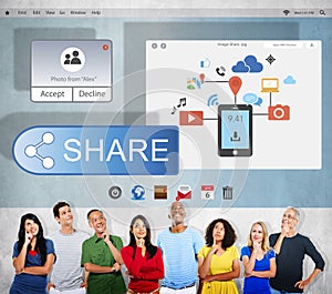 Share Connect Communicate Transfer Cloud Concept
