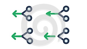 Share and Connection Icons, Network and Social Interaction, vector design Generative AI