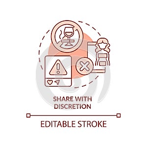 Share with discretion red concept icon