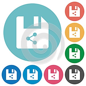 Share file flat round icons