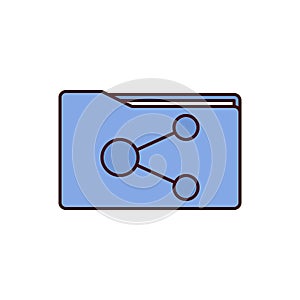 Share file icon, share folder icon vector illustration