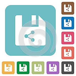 Share file rounded square flat icons