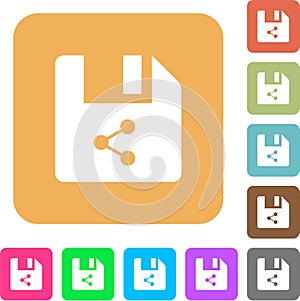 Share file rounded square flat icons