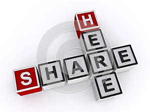 Share here word on white