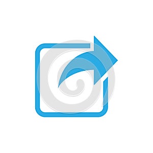 Share icon. Forward Icon. Vector illustration, flat design.
