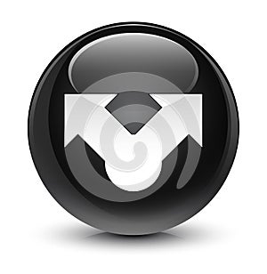 Share icon glassy black round button