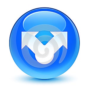 Share icon glassy cyan blue round button