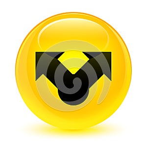 Share icon glassy yellow round button