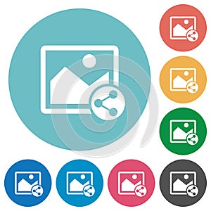 Share image flat round icons