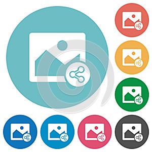 Share image flat round icons