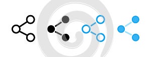 Share link button icon set. Network connection symbol. Hyperlink vector illustration. Web or App interface element. Social media