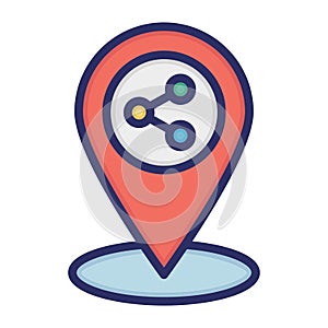 Share location, location, park, share fully editable vector icon