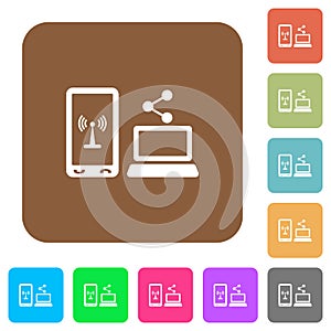 Share mobile internet rounded square flat icons