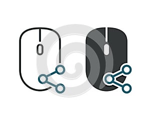 Share mouse cursor connection. Illustration vector