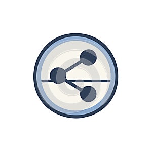 Share network connection vector icon symbol in circular shape for data transfer and cloud system
