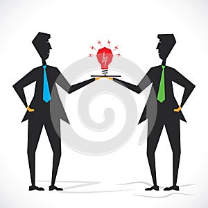 Share new idea two businessmen concept