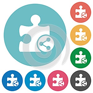 Share plugin flat round icons