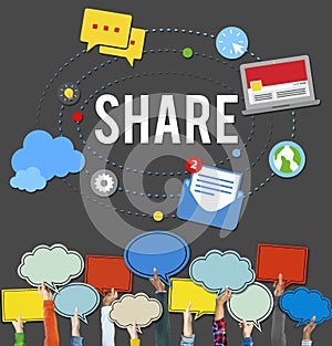 Share Post Media Trending Social Media Concept