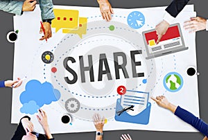 Share Post Media Trending Social Media Concept