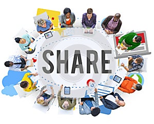 Share Post Media Trending Social Media Concept