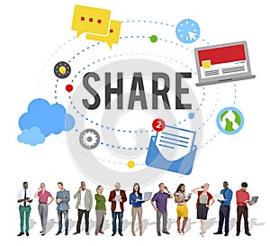 Share Post Media Trending Social Media Concept