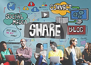 Share Sharing Communication Feedback Connect Concept