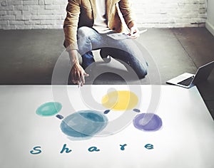 Share Sharing Connecting Network Social Media Concept