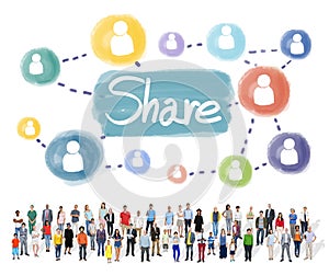 Share Sharing Connection Networking Concept