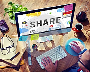 Share Sharing Connection Social Networking Concept