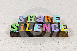 Share silence virtue silent quiet time together happy positive pleasure