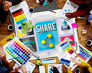 Share Social Networking Global Communication Concept photo