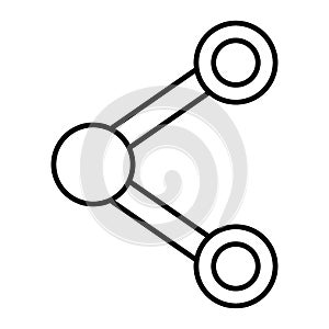 Share thin line icon. Social vector illustration isolated on white. Publish outline style design, designed for web and