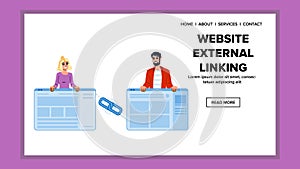 share website external linking vector