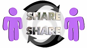 Share Word Arrows People Communication Giving