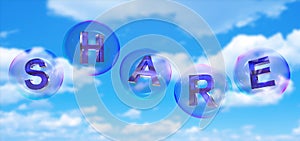 The share word in bubble
