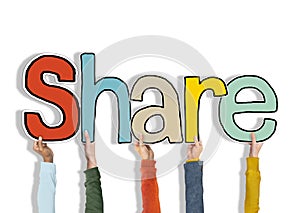 Share Word Concept Isolated on Background