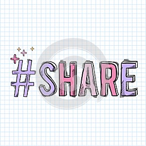 Share word isolated on background