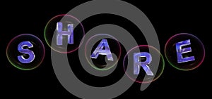 The share word in bubble