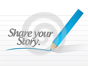 Share your story message illustration design