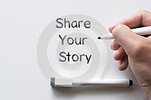 Share your story written on whiteboard