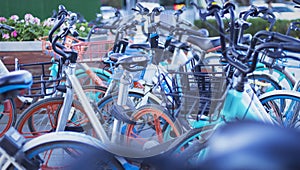 Shared bicycle concept: sharing bicycles into urban garbage