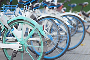 Shared bicycle concept: sharing bicycles into urban garbage