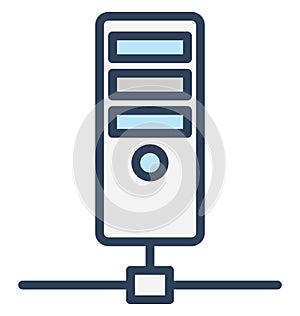 Shared computer, network Isolated Vector Icon That can be easily edited in any size or modified.