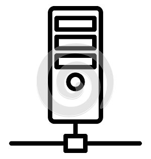 Shared computer, network Isolated Vector Icon That can be easily edited in any size or modified.