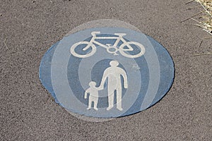 Shared cycle and pedestrian path sign