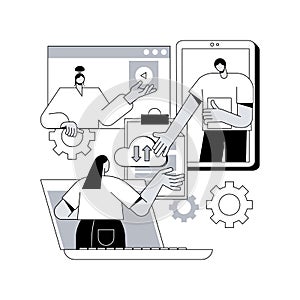 Shared document abstract concept vector illustration.