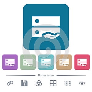 Shared drive flat icons on color rounded square backgrounds
